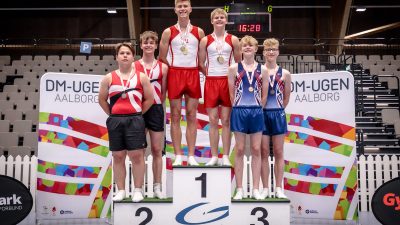 Peter Sørensen (Greve Gymnastik og Trampolin) og Valdemar Risak Johansen (IK Skovbakken